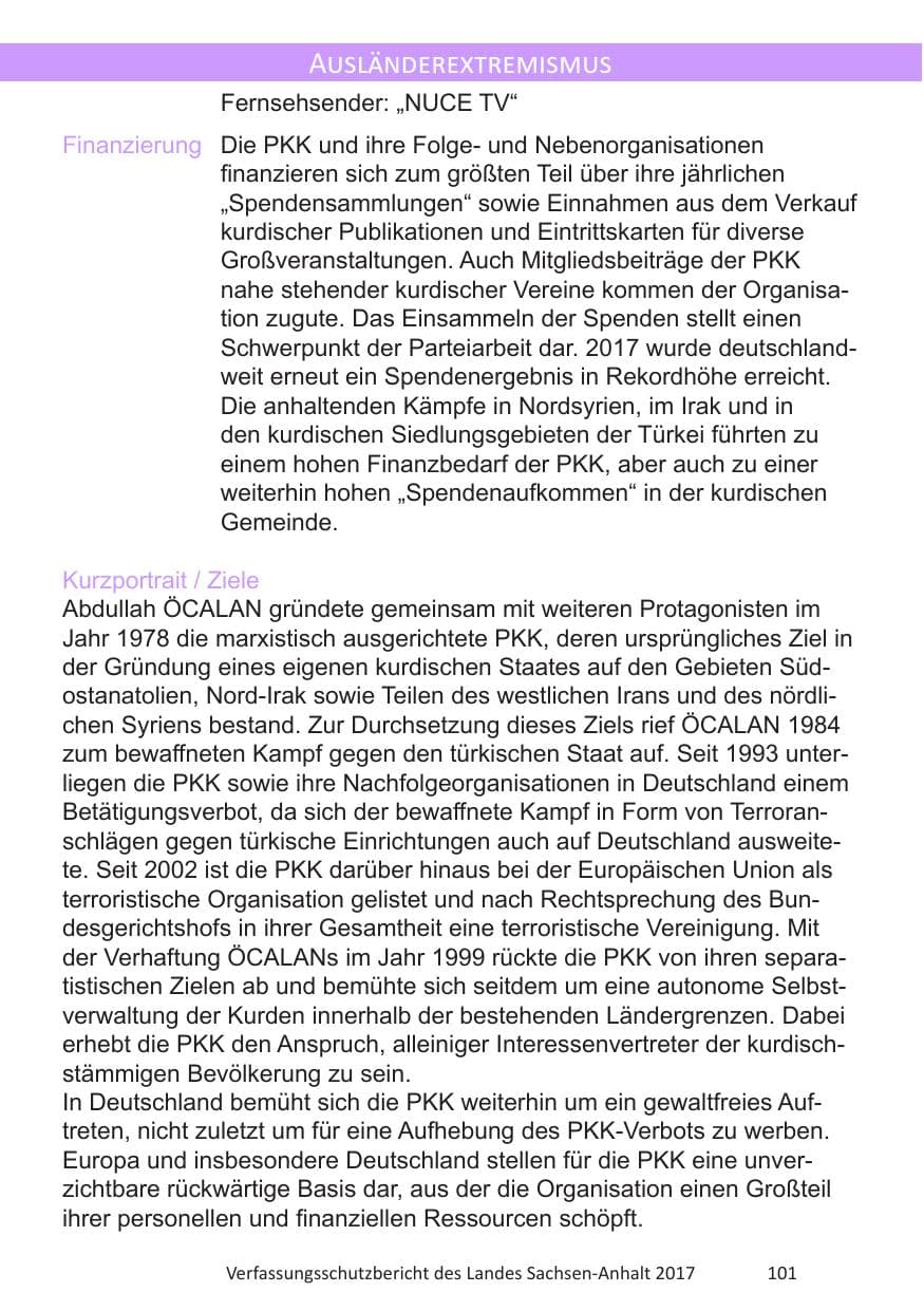 Seite 103 des Verfassungsschutzbericht 2017 Sachsen-Anhalt