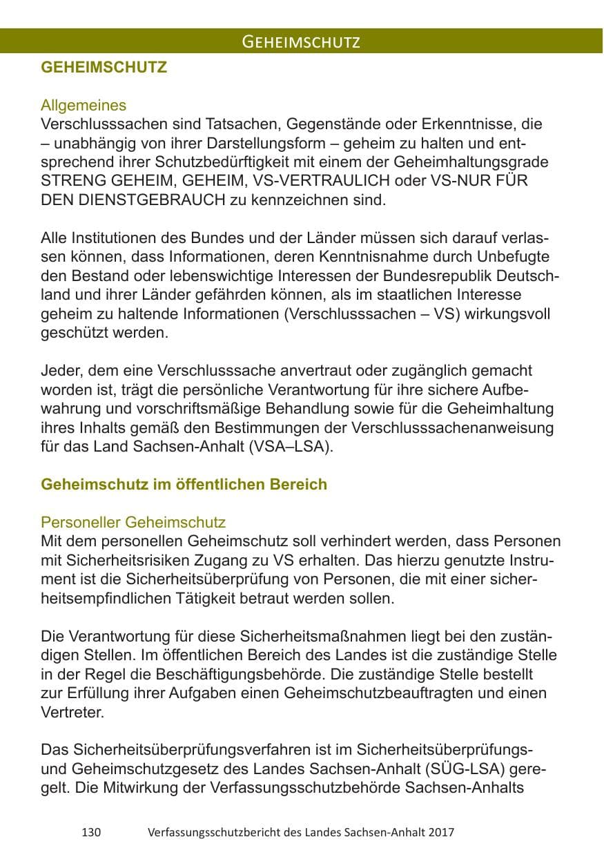 Seite 132 des Verfassungsschutzbericht 2017 Sachsen-Anhalt