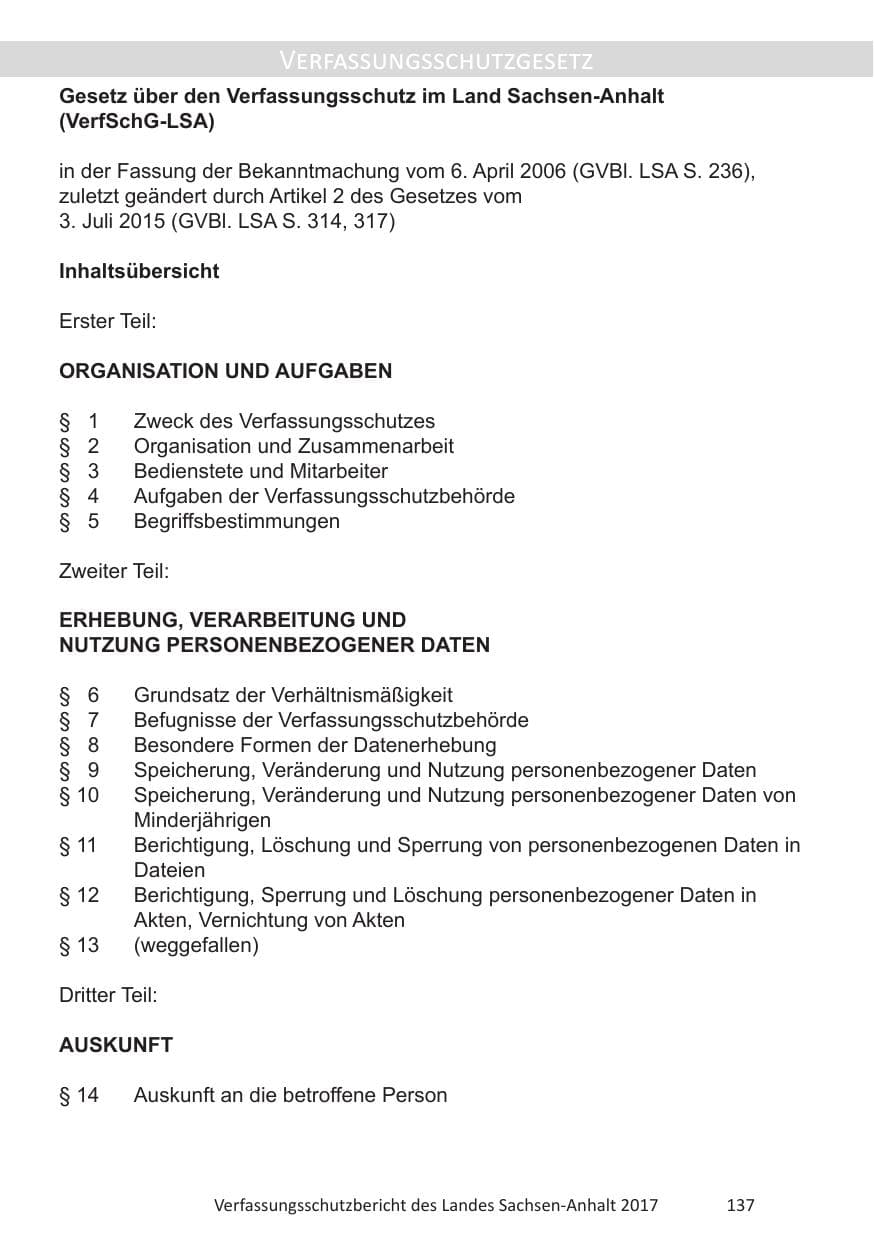 Seite 139 des Verfassungsschutzbericht 2017 Sachsen-Anhalt