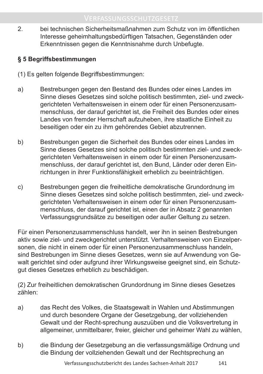 Seite 143 des Verfassungsschutzbericht 2017 Sachsen-Anhalt