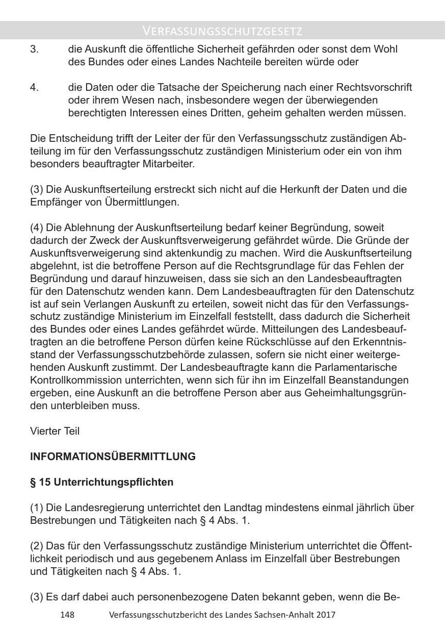Seite 150 des Verfassungsschutzbericht 2017 Sachsen-Anhalt