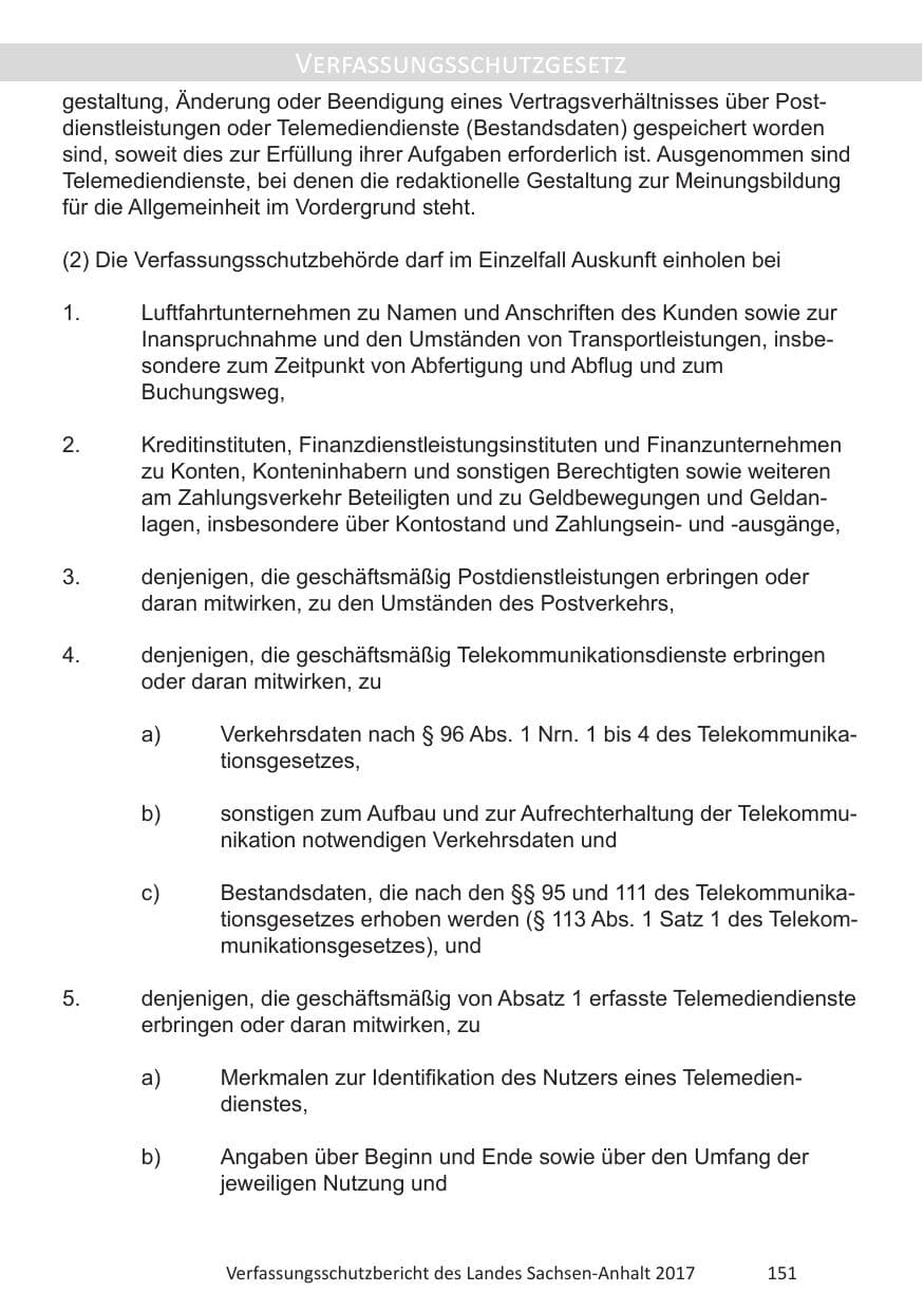 Seite 153 des Verfassungsschutzbericht 2017 Sachsen-Anhalt