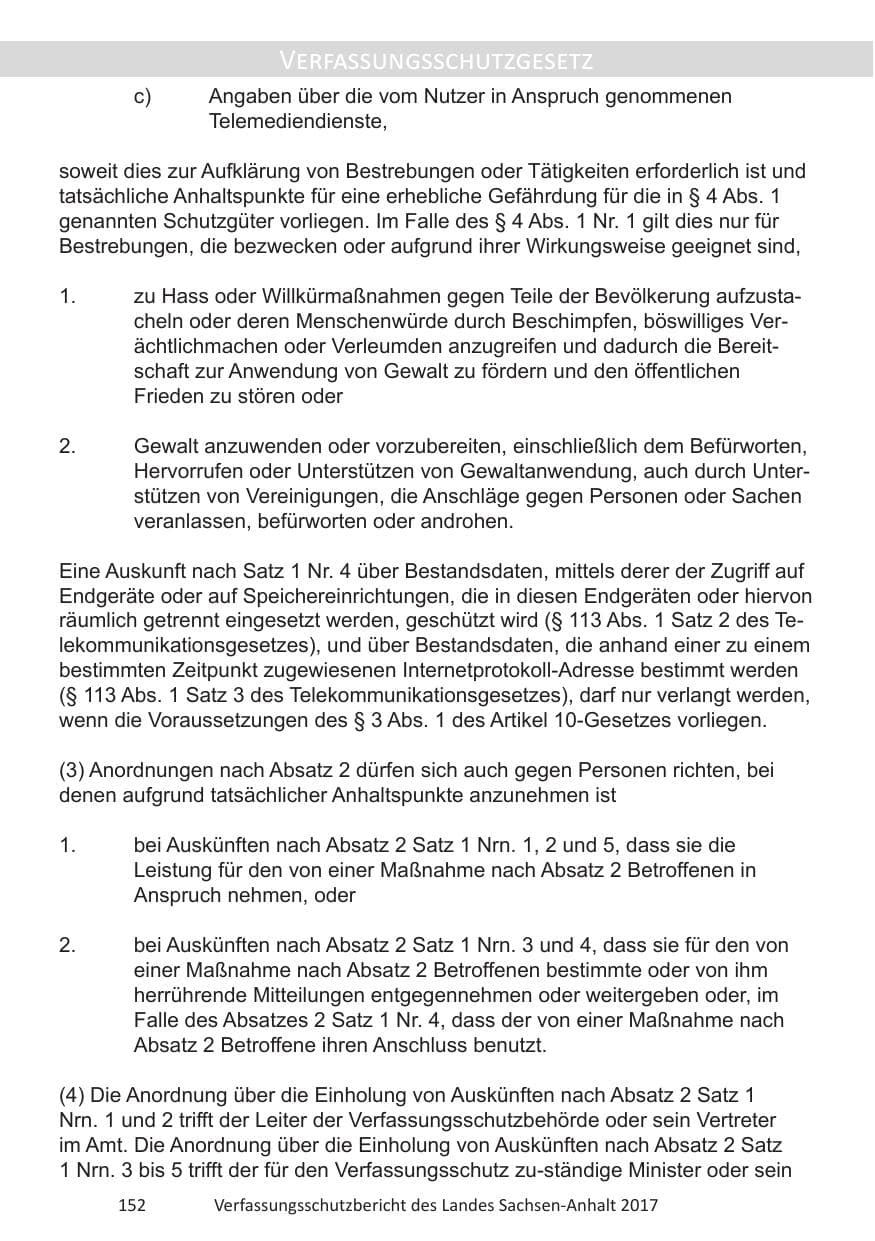 Seite 154 des Verfassungsschutzbericht 2017 Sachsen-Anhalt