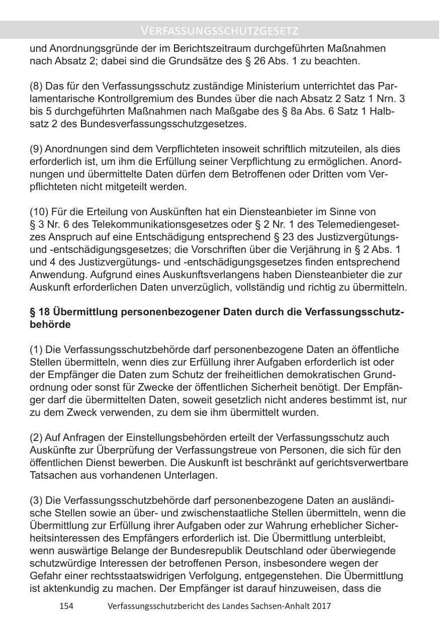 Seite 156 des Verfassungsschutzbericht 2017 Sachsen-Anhalt