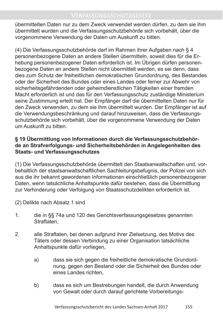 Seite 157 des Verfassungsschutzbericht 2017 Sachsen-Anhalt