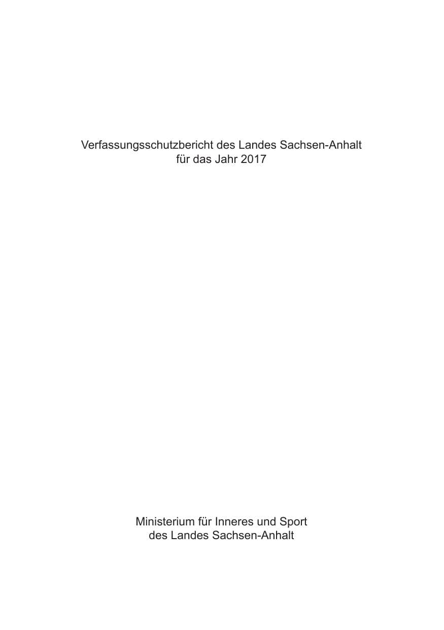 Seite 3 des Verfassungsschutzbericht 2017 Sachsen-Anhalt