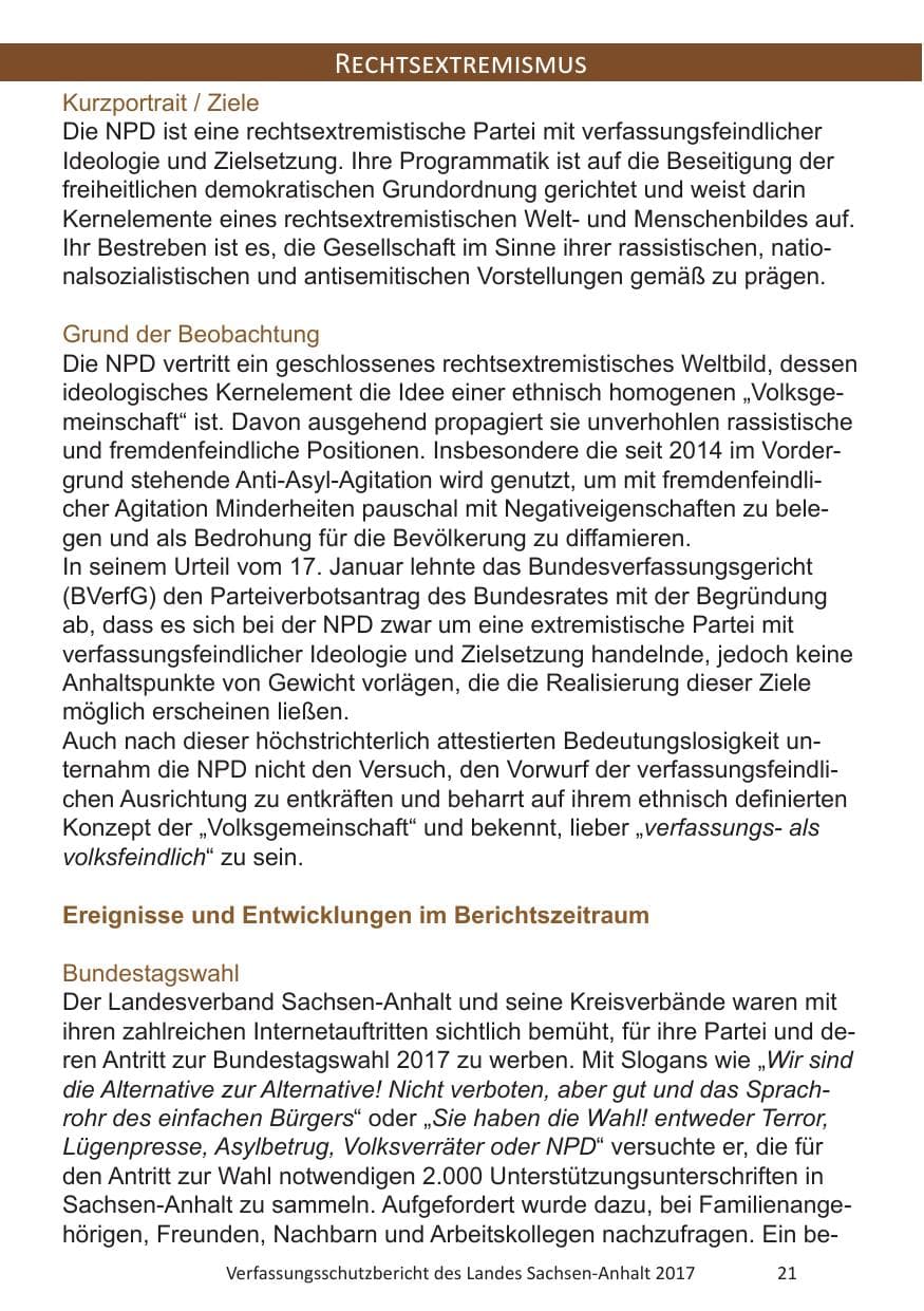 Seite 23 des Verfassungsschutzbericht 2017 Sachsen-Anhalt