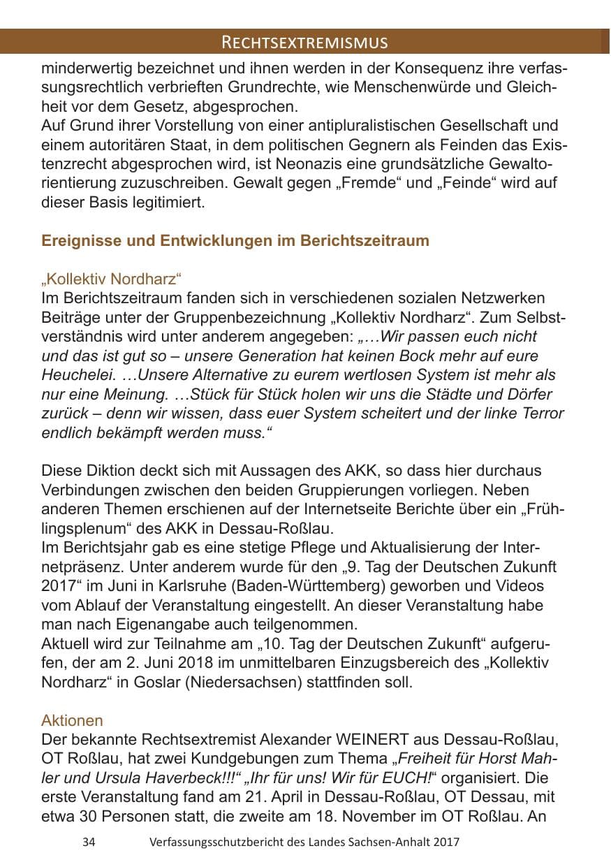 Seite 36 des Verfassungsschutzbericht 2017 Sachsen-Anhalt