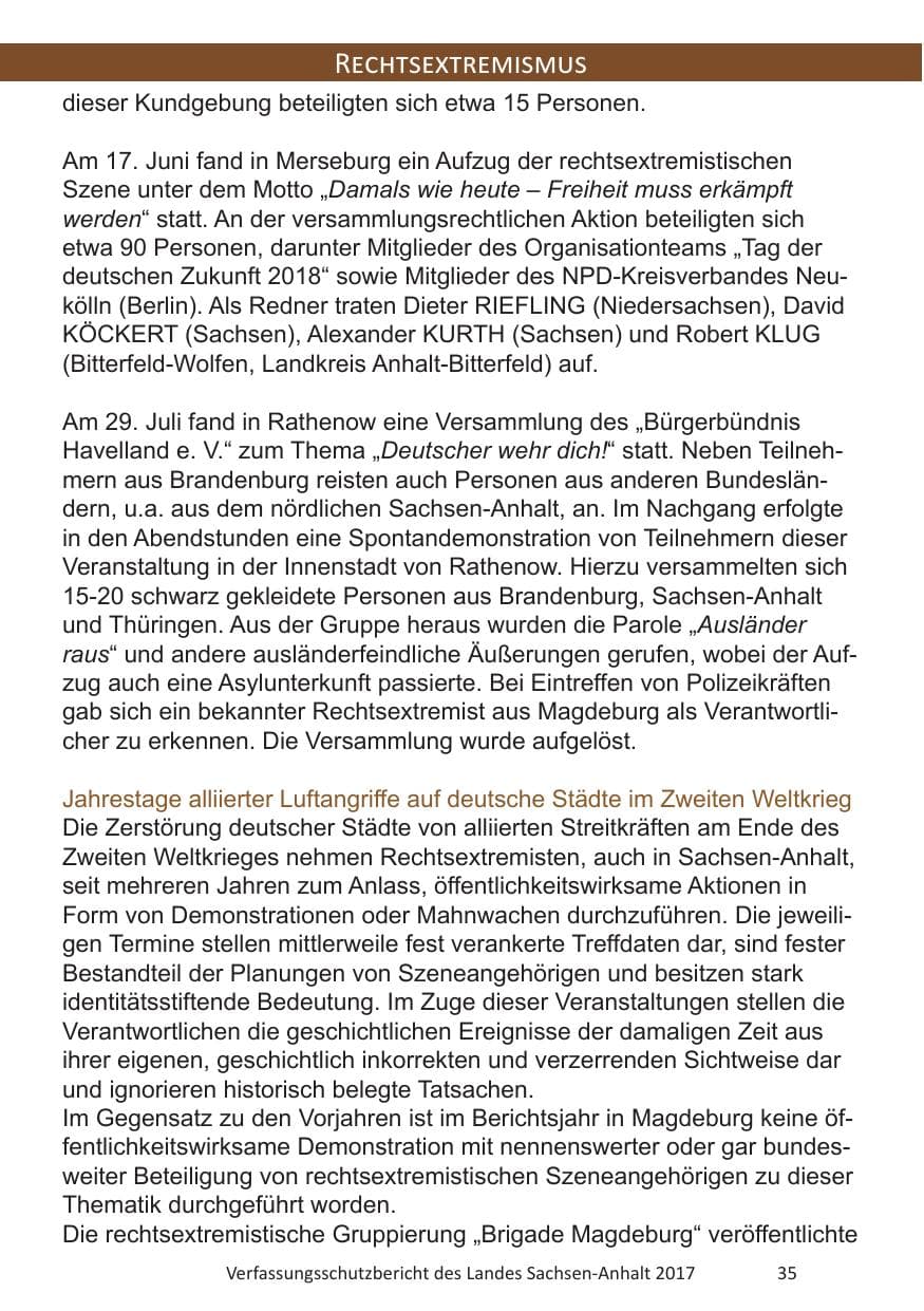Seite 37 des Verfassungsschutzbericht 2017 Sachsen-Anhalt