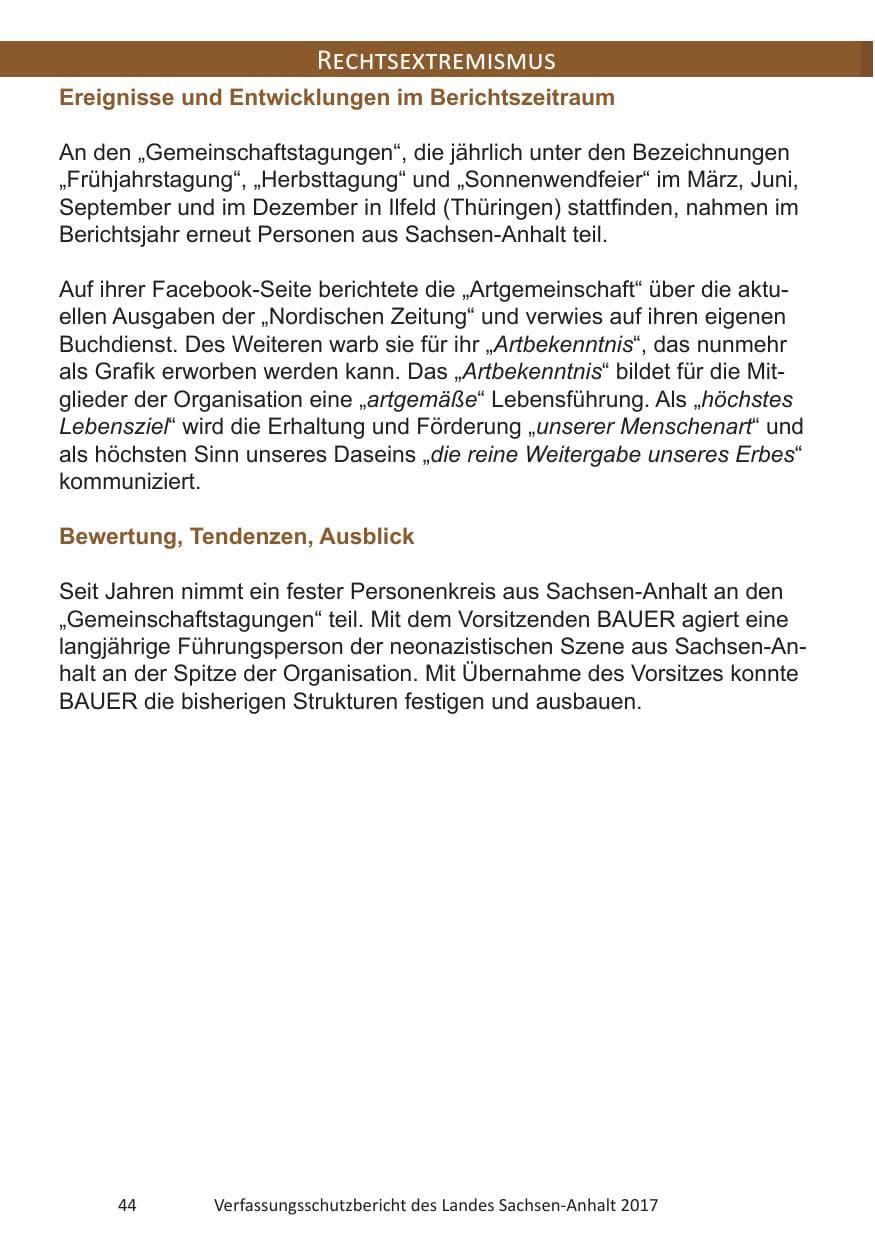 Seite 46 des Verfassungsschutzbericht 2017 Sachsen-Anhalt