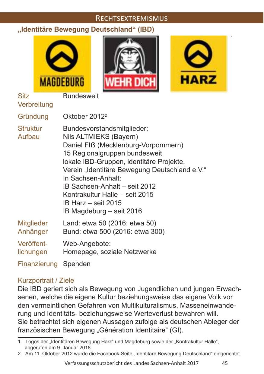 Seite 47 des Verfassungsschutzbericht 2017 Sachsen-Anhalt