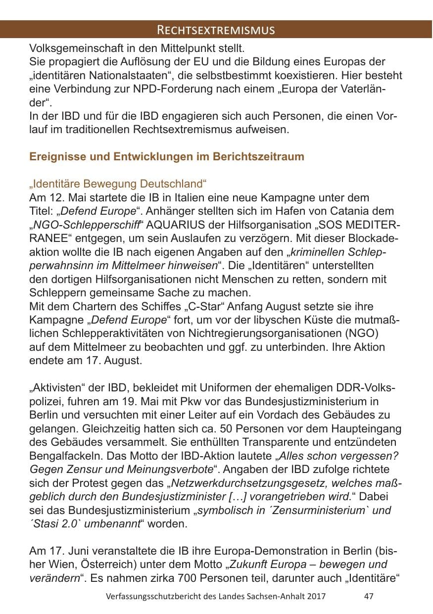 Seite 49 des Verfassungsschutzbericht 2017 Sachsen-Anhalt