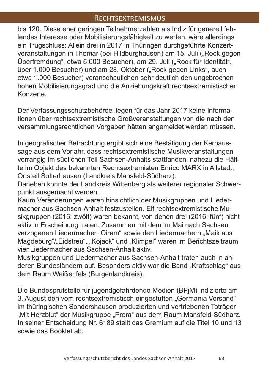 Seite 65 des Verfassungsschutzbericht 2017 Sachsen-Anhalt