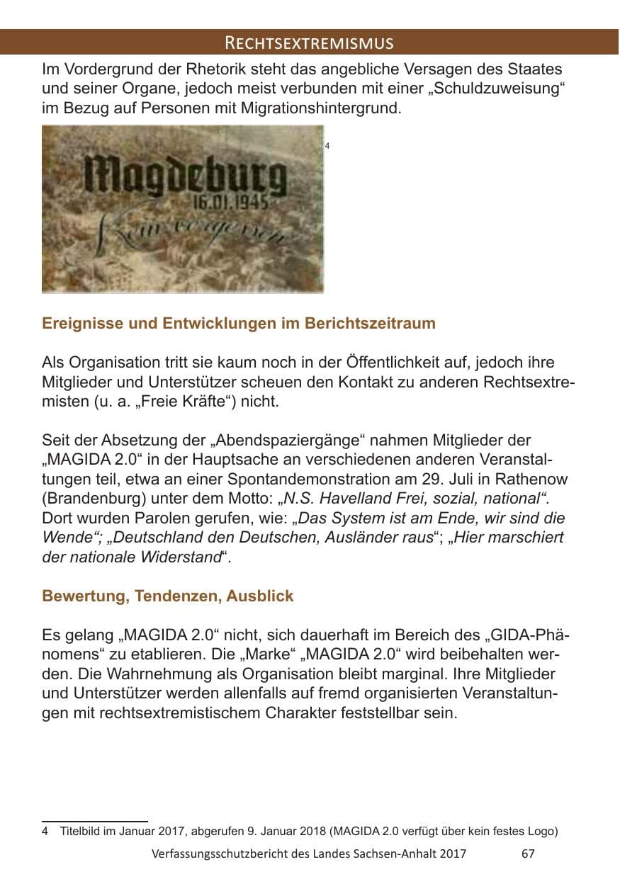 Seite 69 des Verfassungsschutzbericht 2017 Sachsen-Anhalt