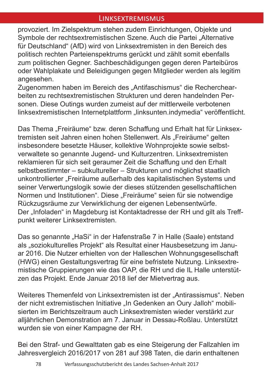 Seite 80 des Verfassungsschutzbericht 2017 Sachsen-Anhalt