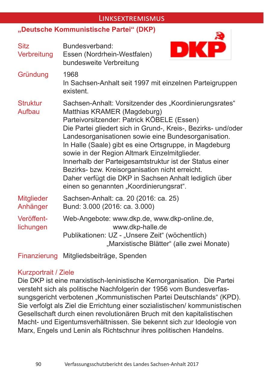 Seite 92 des Verfassungsschutzbericht 2017 Sachsen-Anhalt