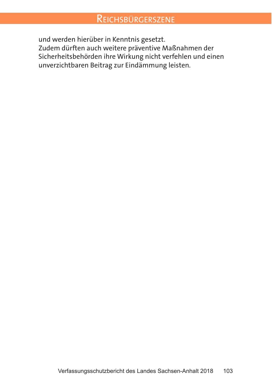 Seite 103 des Verfassungsschutzbericht 2018 Sachsen-Anhalt