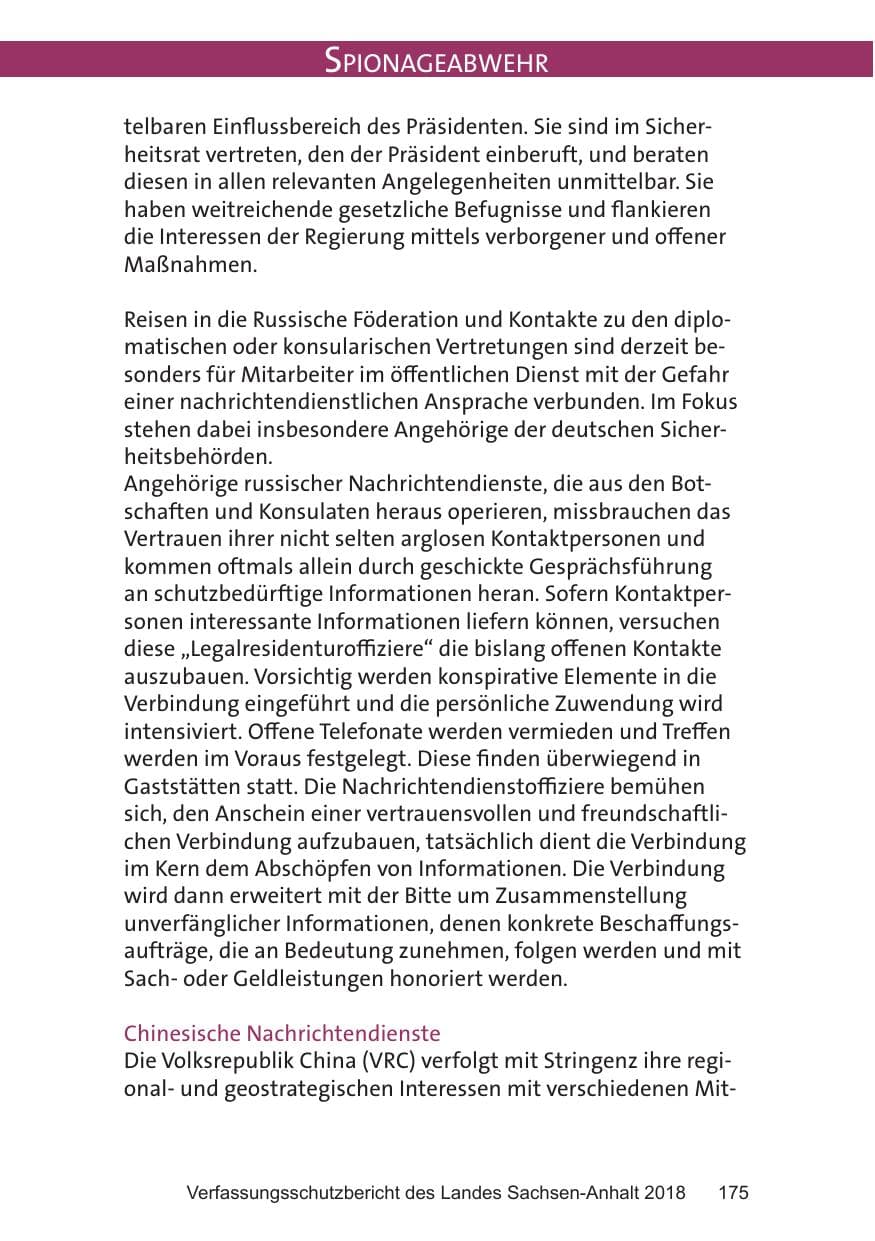 Seite 175 des Verfassungsschutzbericht 2018 Sachsen-Anhalt