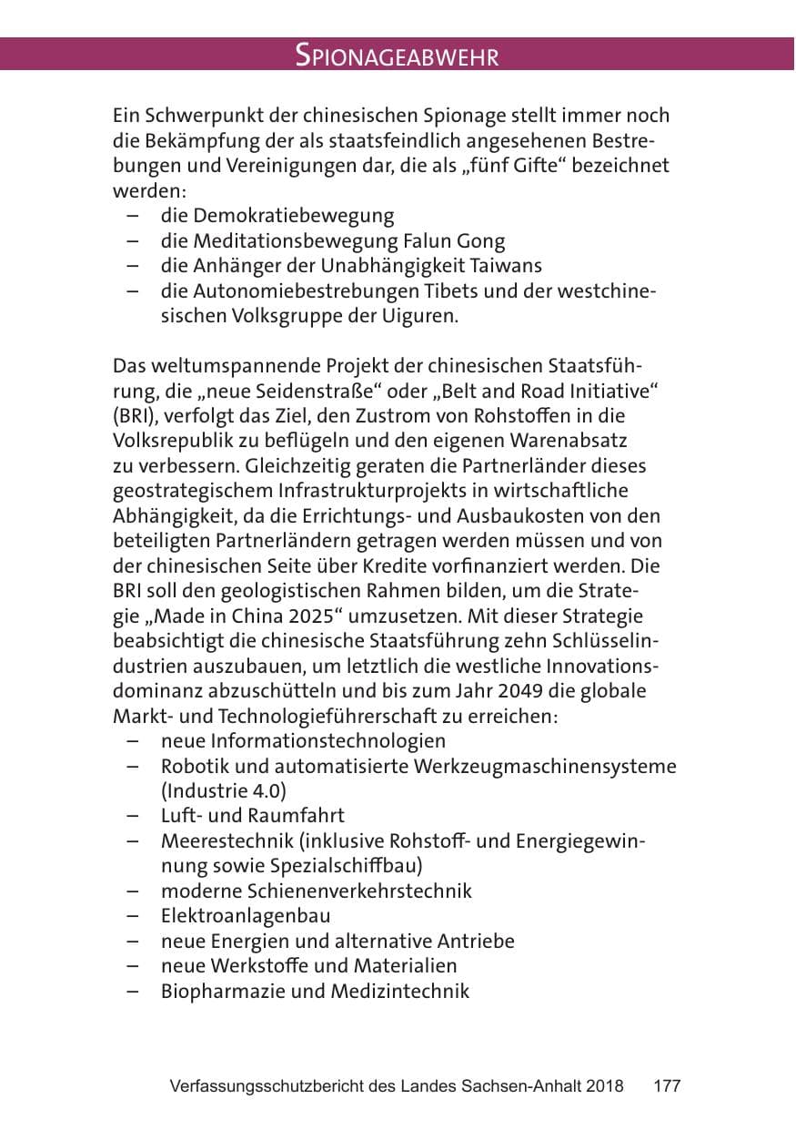 Seite 177 des Verfassungsschutzbericht 2018 Sachsen-Anhalt