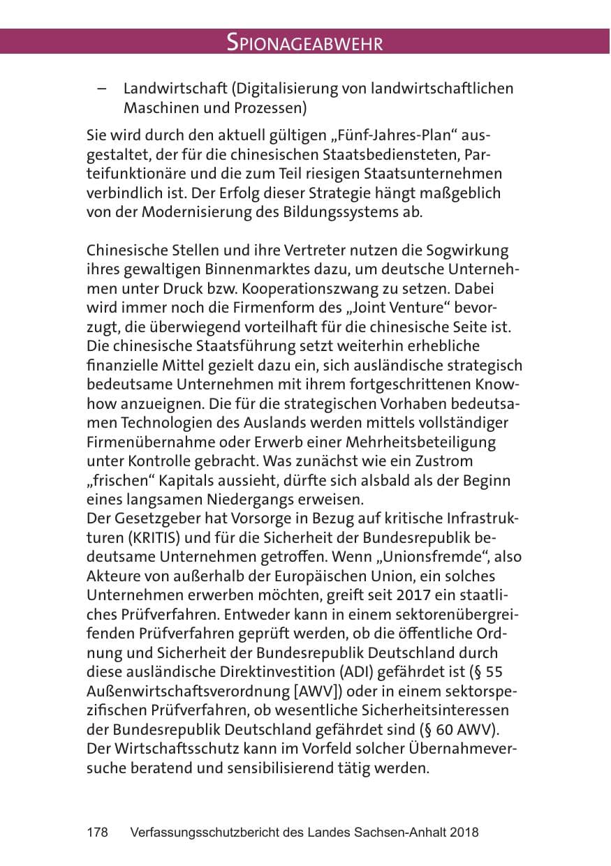 Seite 178 des Verfassungsschutzbericht 2018 Sachsen-Anhalt