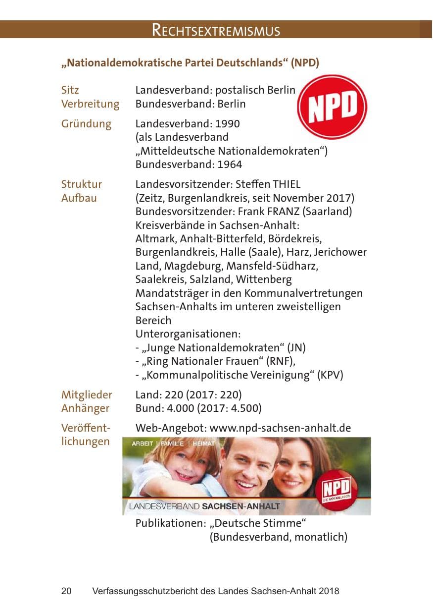 Seite 20 des Verfassungsschutzbericht 2018 Sachsen-Anhalt