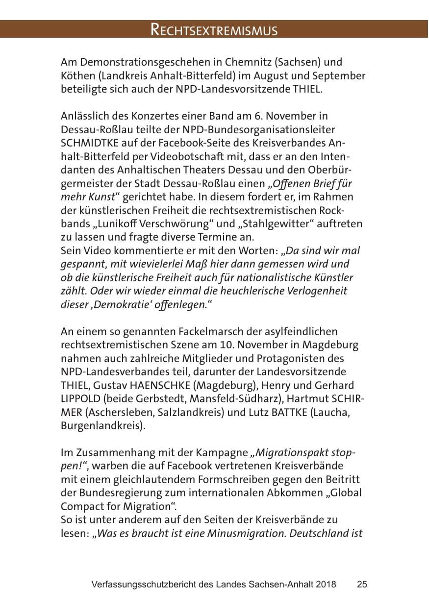 Seite 25 des Verfassungsschutzbericht 2018 Sachsen-Anhalt