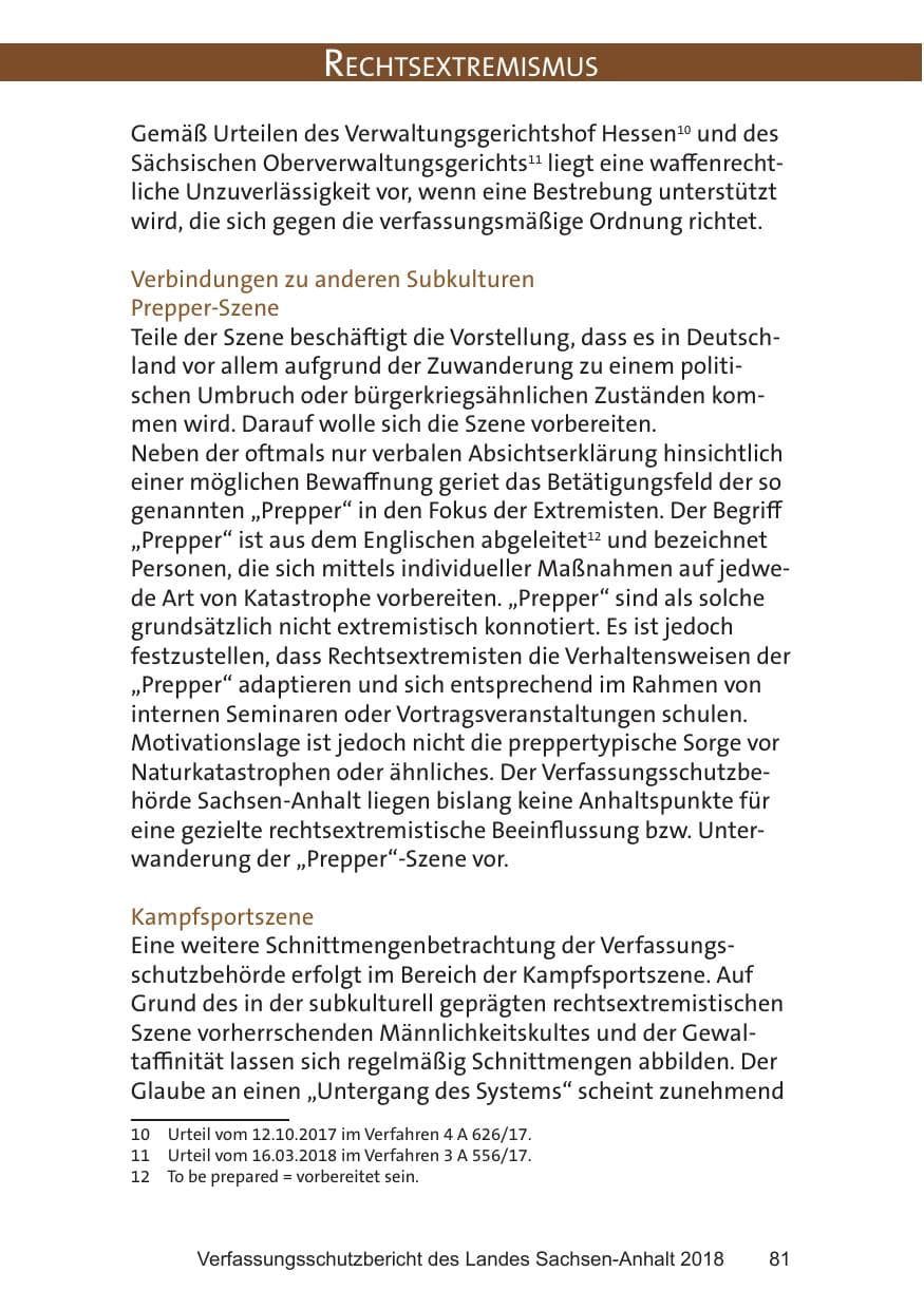 Seite 81 des Verfassungsschutzbericht 2018 Sachsen-Anhalt