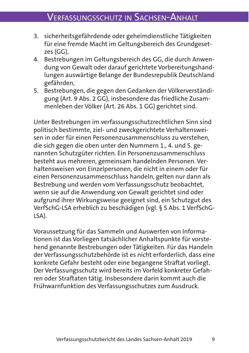 Seite 11 des Verfassungsschutzbericht 2019 Sachsen-Anhalt