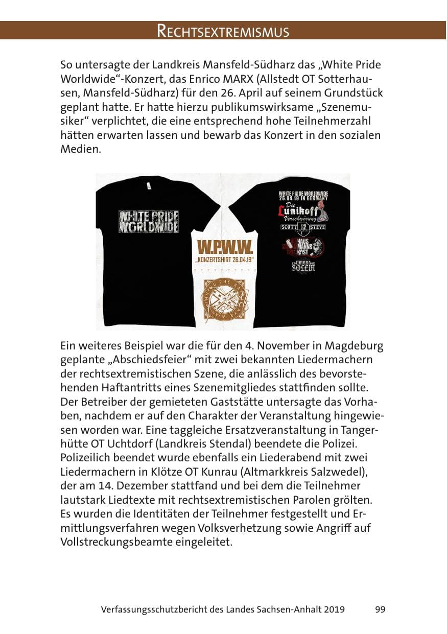 Seite 101 des Verfassungsschutzbericht 2019 Sachsen-Anhalt