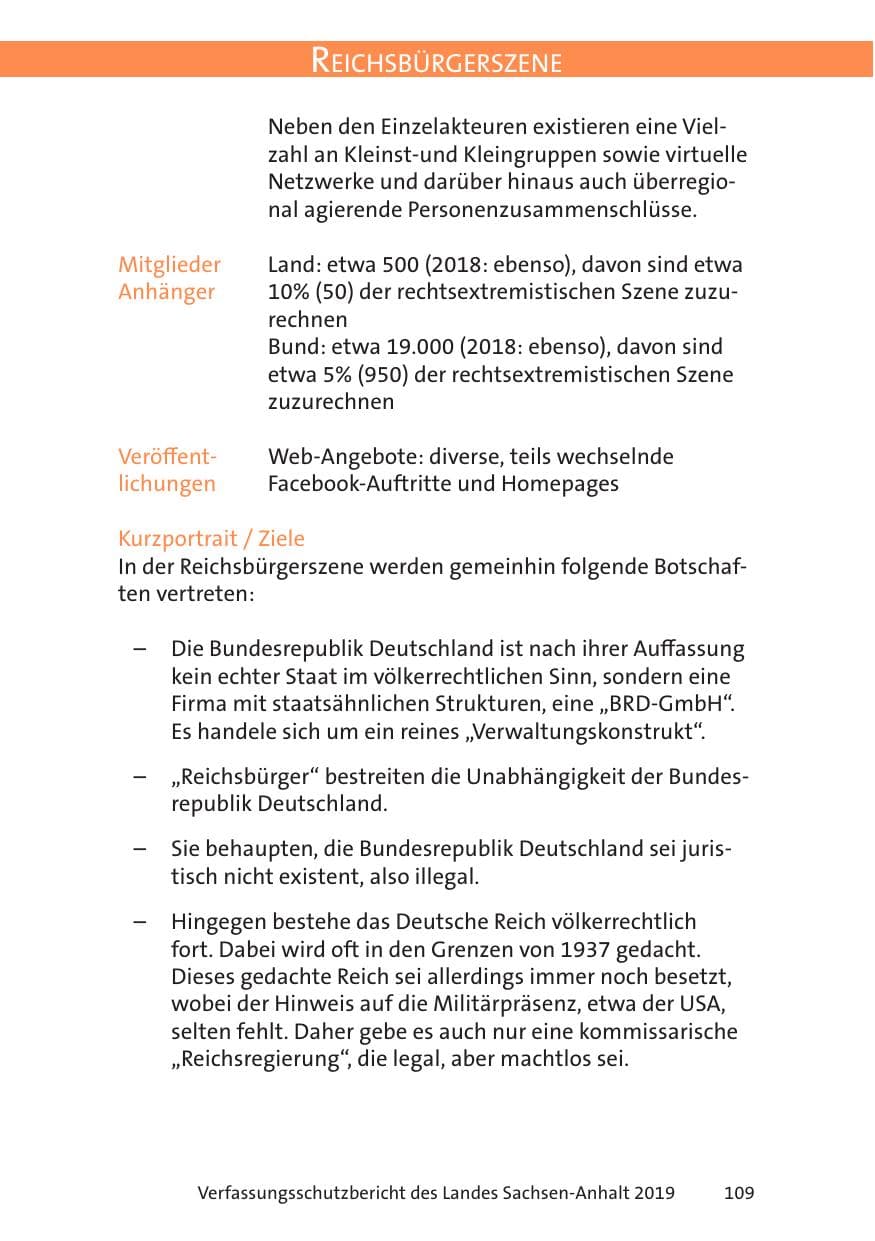 Seite 111 des Verfassungsschutzbericht 2019 Sachsen-Anhalt