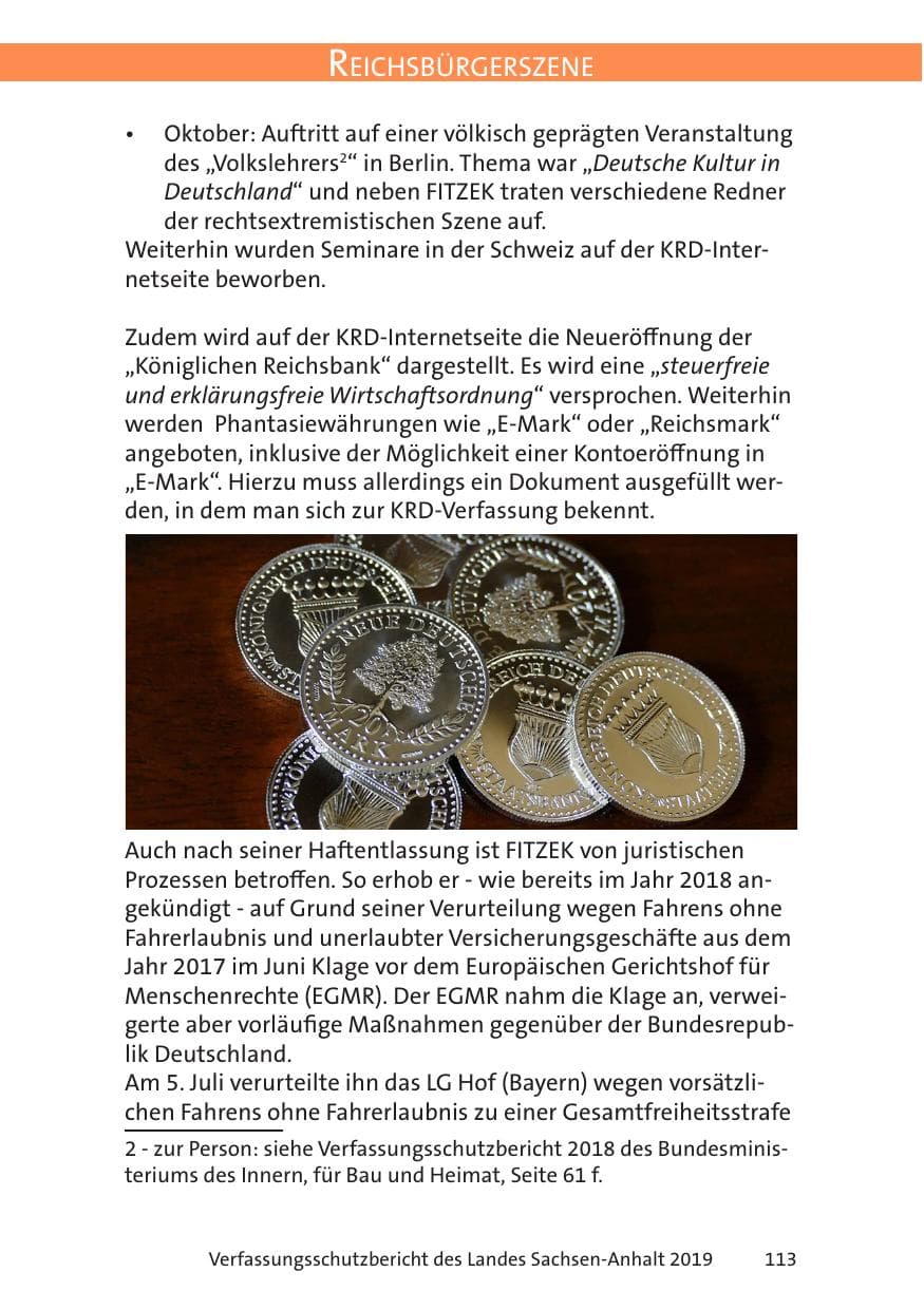 Seite 115 des Verfassungsschutzbericht 2019 Sachsen-Anhalt