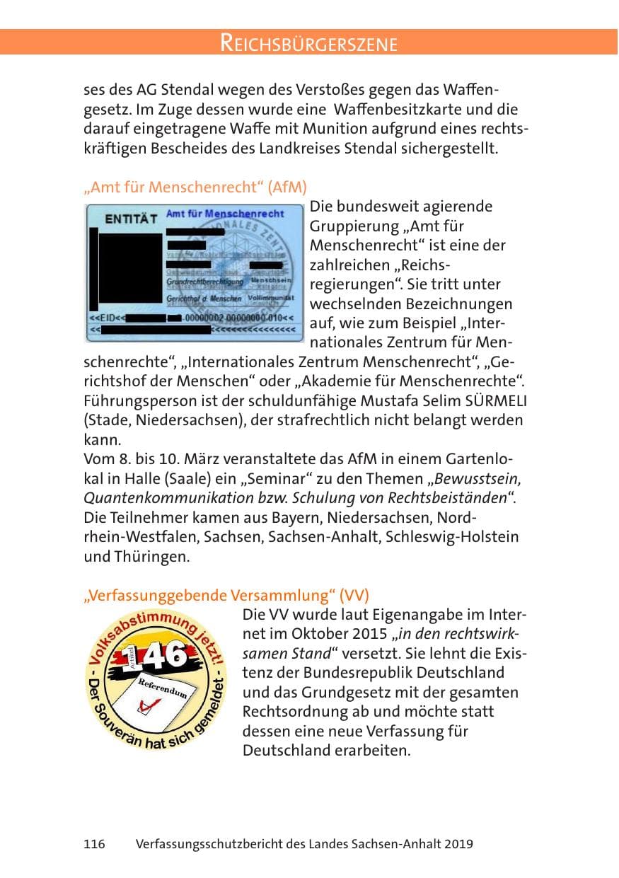 Seite 118 des Verfassungsschutzbericht 2019 Sachsen-Anhalt