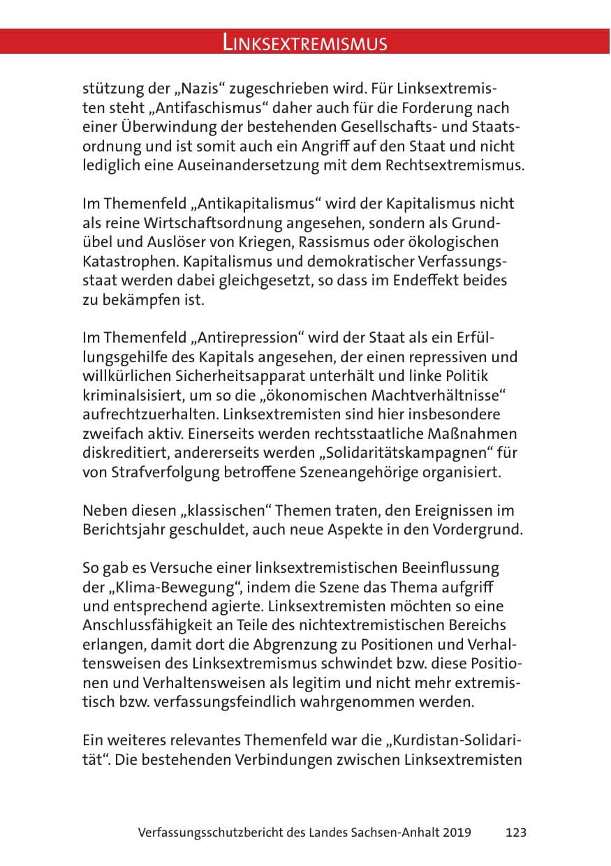 Seite 125 des Verfassungsschutzbericht 2019 Sachsen-Anhalt