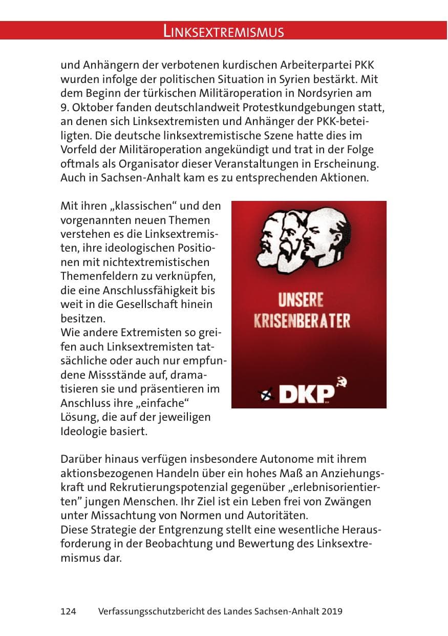 Seite 126 des Verfassungsschutzbericht 2019 Sachsen-Anhalt