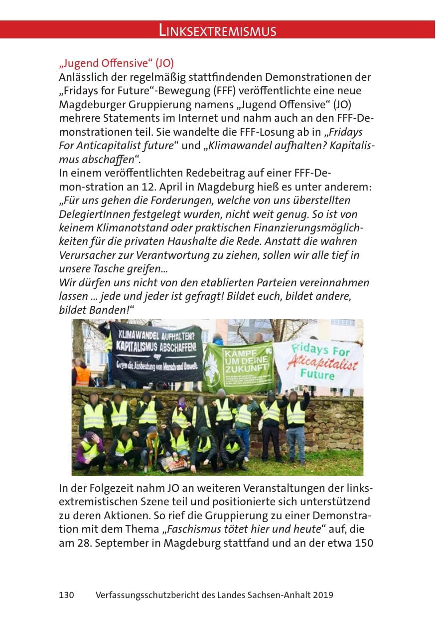 Seite 132 des Verfassungsschutzbericht 2019 Sachsen-Anhalt