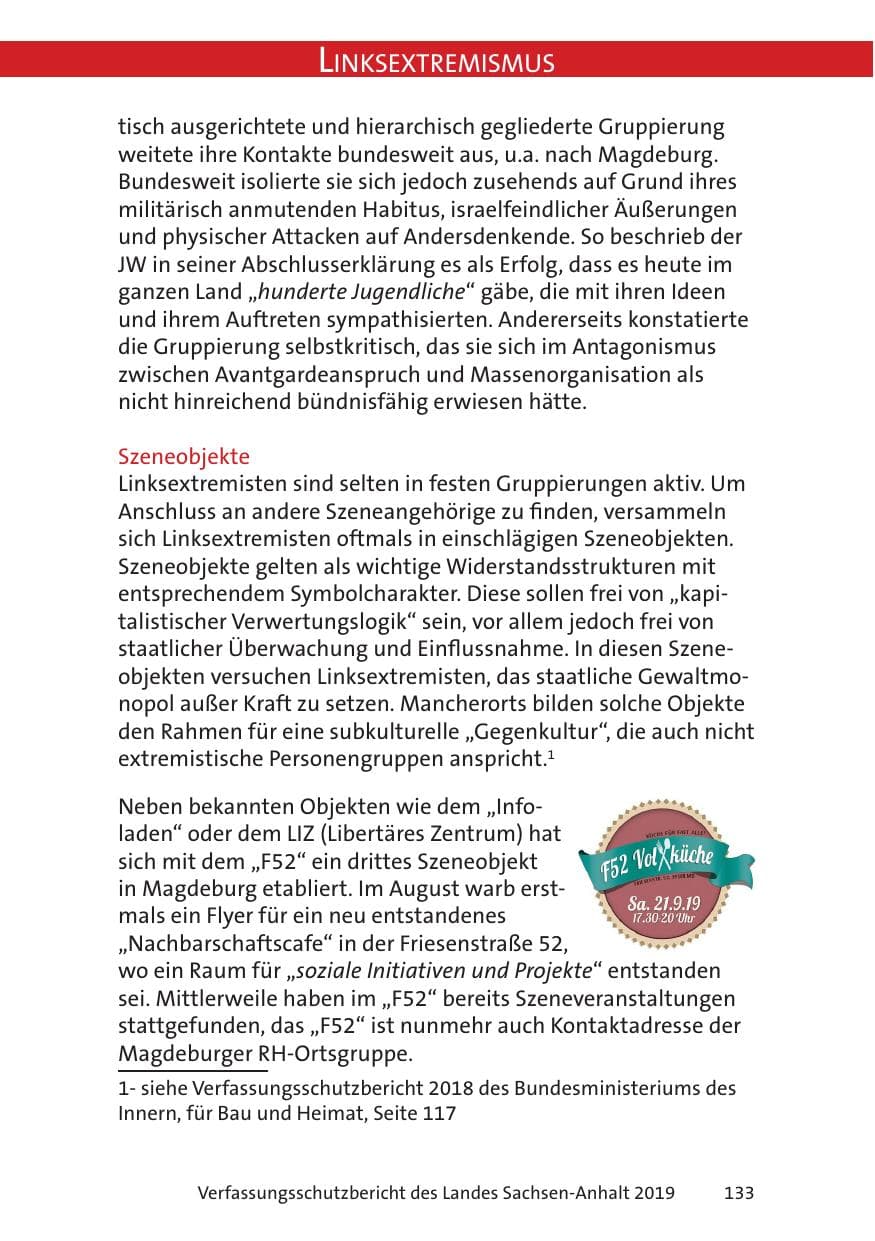 Seite 135 des Verfassungsschutzbericht 2019 Sachsen-Anhalt