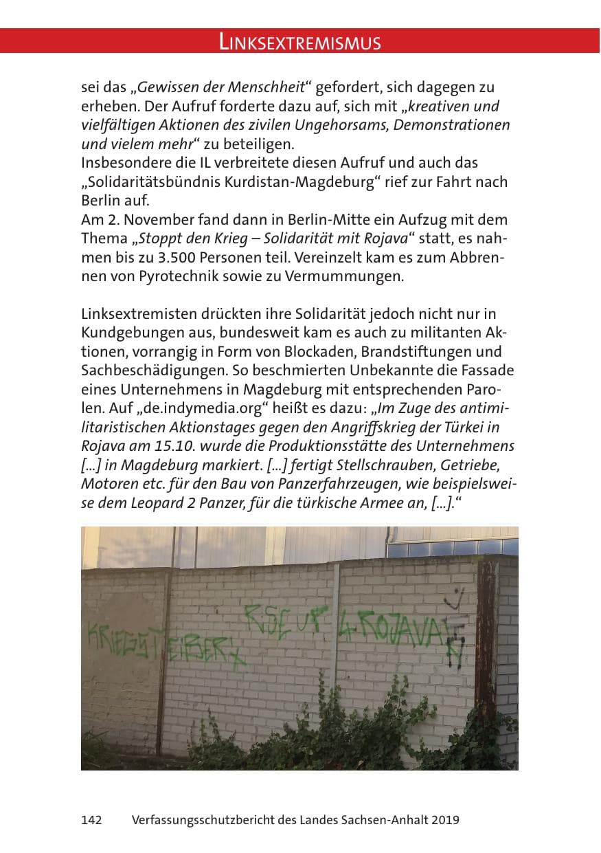 Seite 144 des Verfassungsschutzbericht 2019 Sachsen-Anhalt