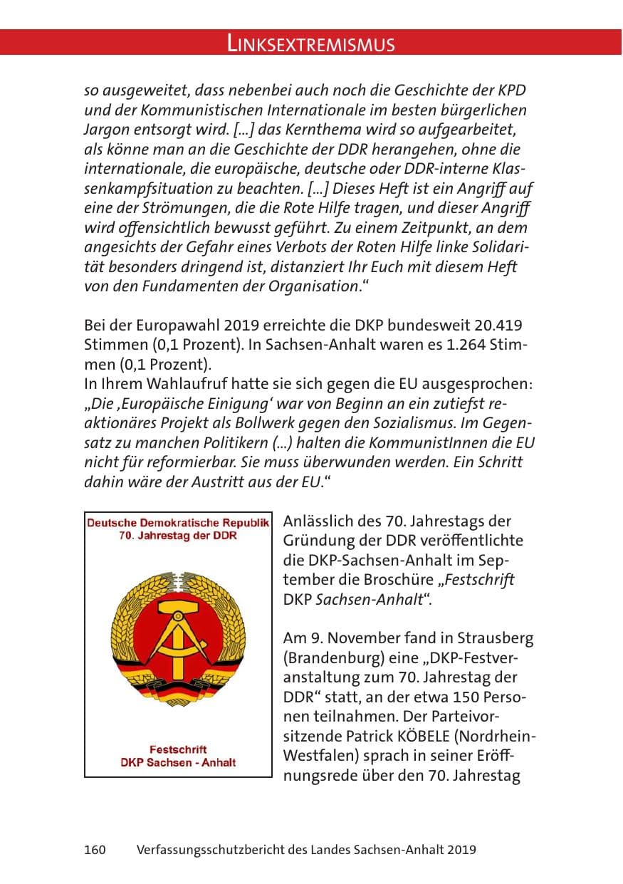 Seite 162 des Verfassungsschutzbericht 2019 Sachsen-Anhalt