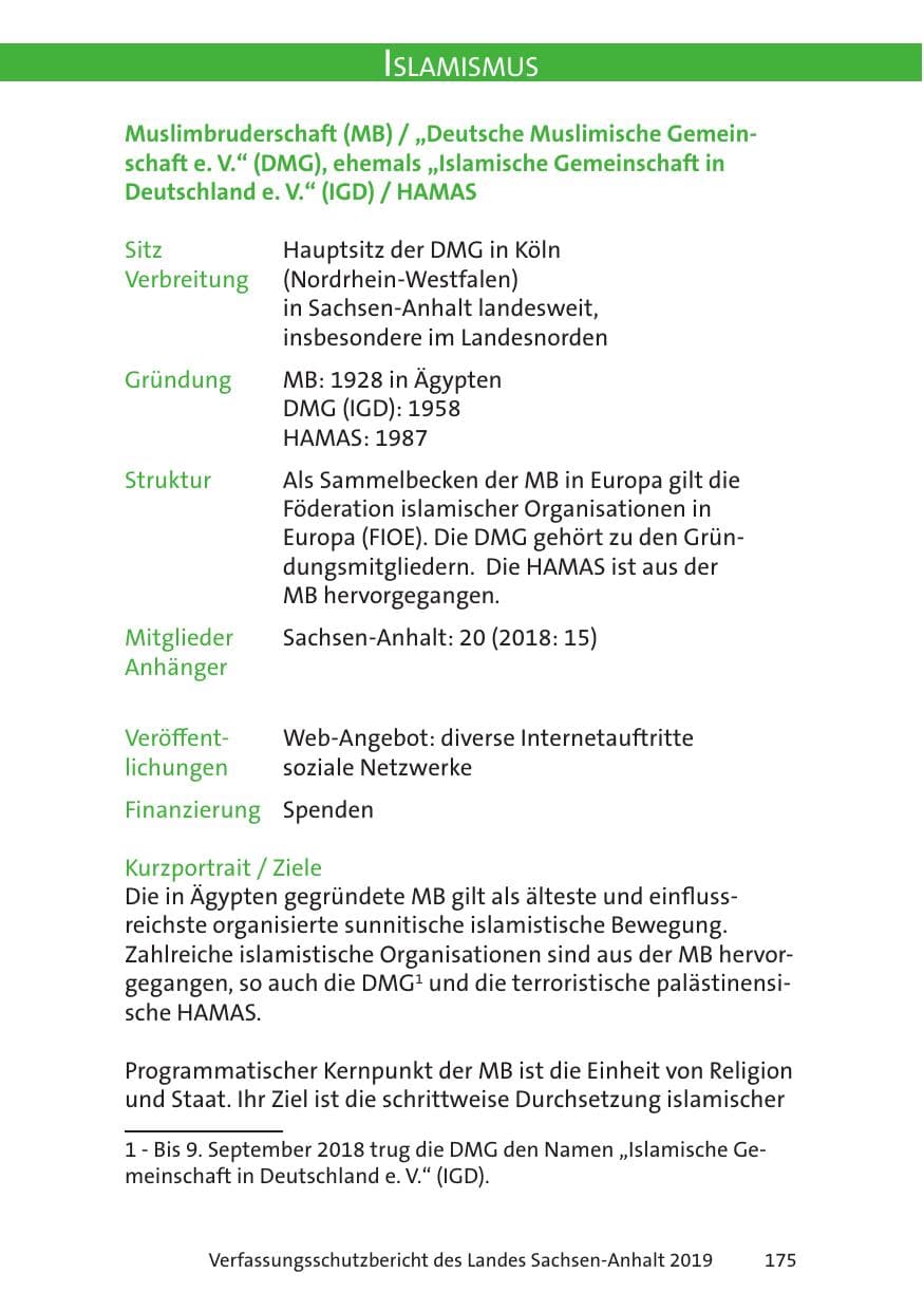 Seite 177 des Verfassungsschutzbericht 2019 Sachsen-Anhalt