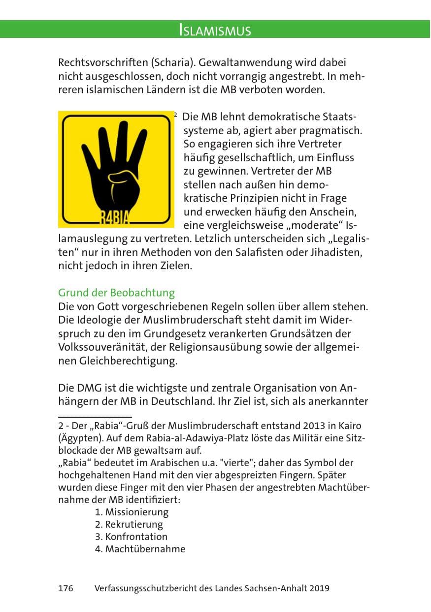 Seite 178 des Verfassungsschutzbericht 2019 Sachsen-Anhalt