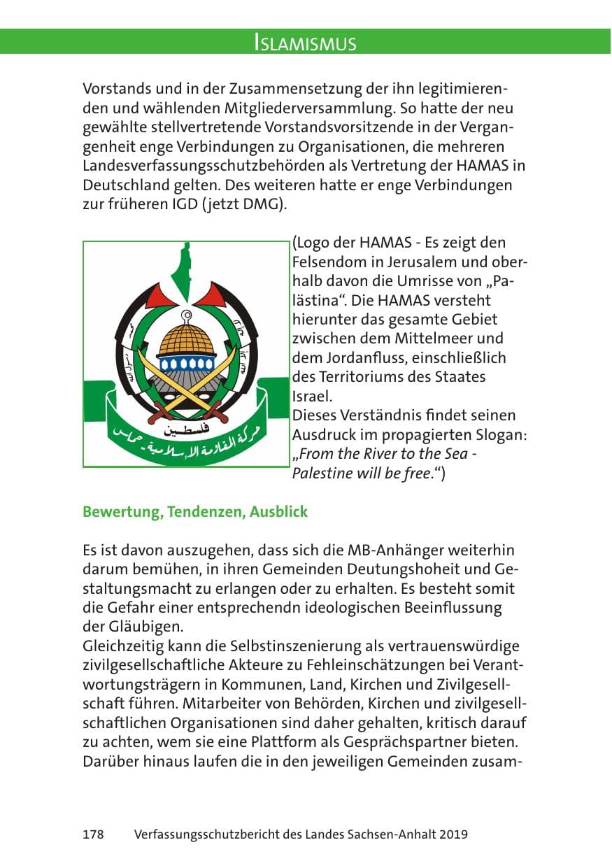Seite 180 des Verfassungsschutzbericht 2019 Sachsen-Anhalt