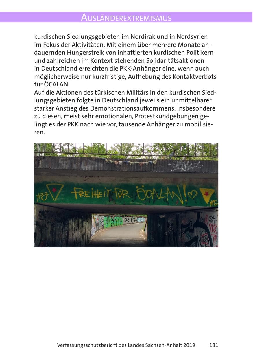 Seite 183 des Verfassungsschutzbericht 2019 Sachsen-Anhalt