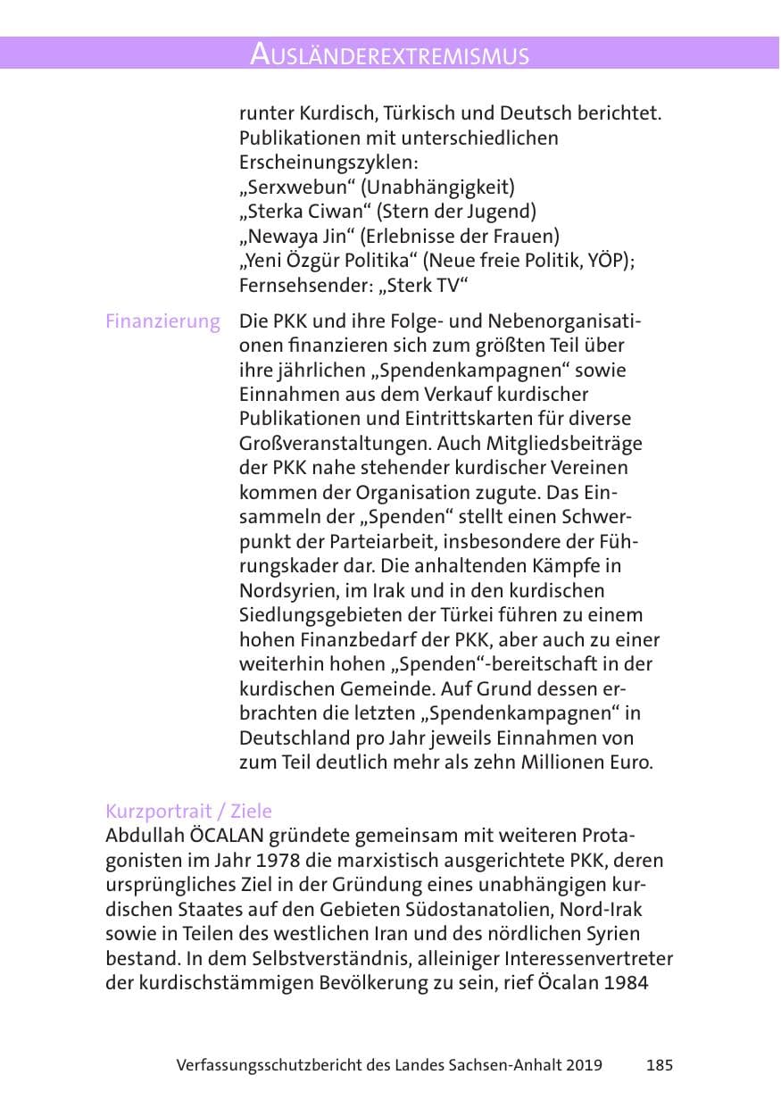 Seite 187 des Verfassungsschutzbericht 2019 Sachsen-Anhalt