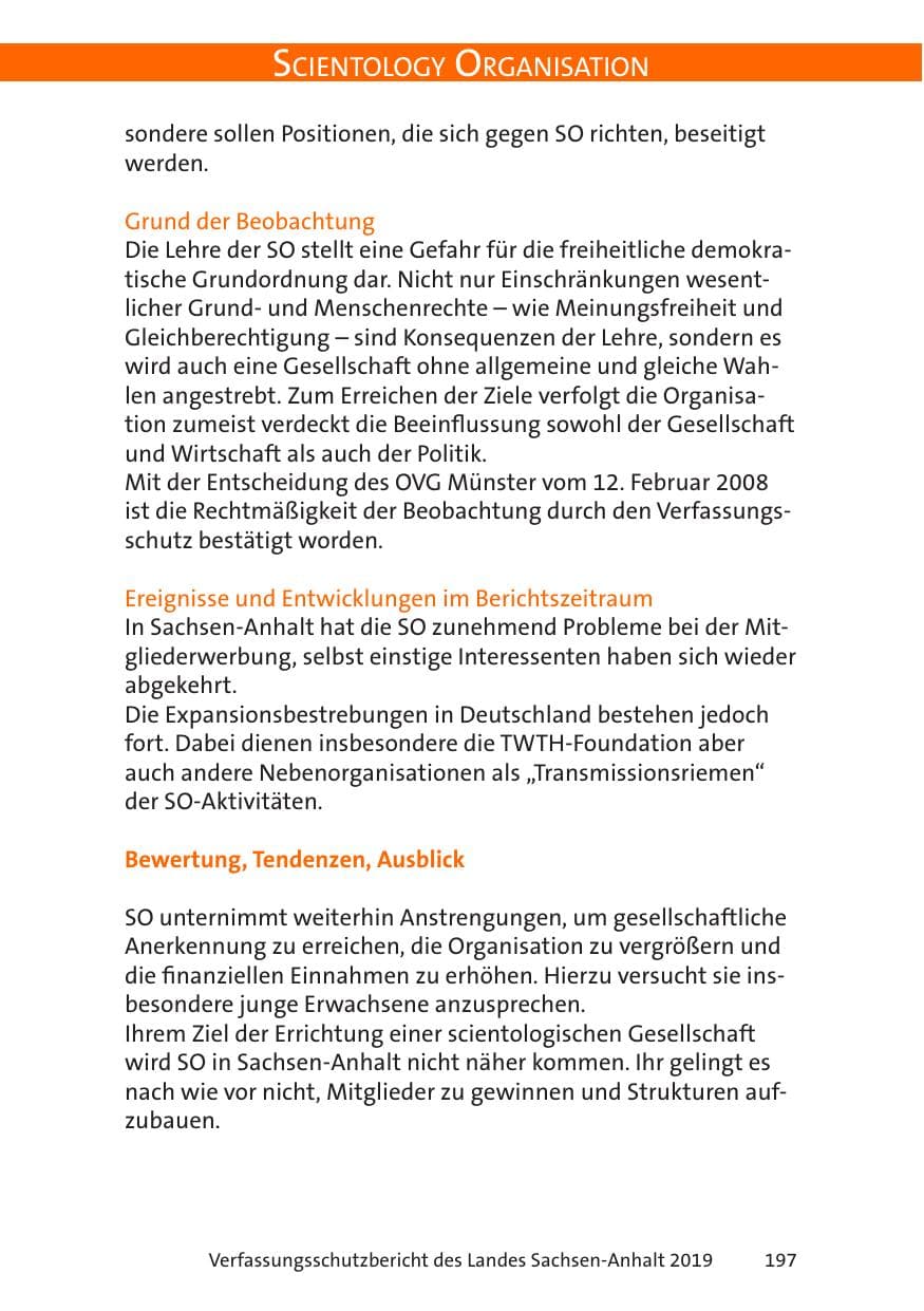 Seite 199 des Verfassungsschutzbericht 2019 Sachsen-Anhalt