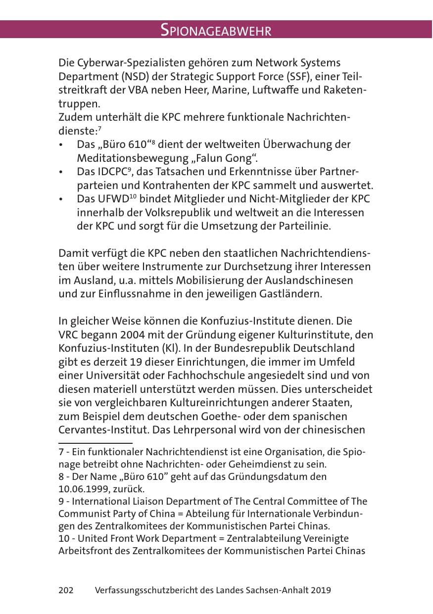Seite 204 des Verfassungsschutzbericht 2019 Sachsen-Anhalt