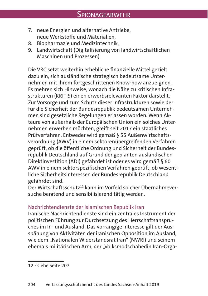 Seite 206 des Verfassungsschutzbericht 2019 Sachsen-Anhalt