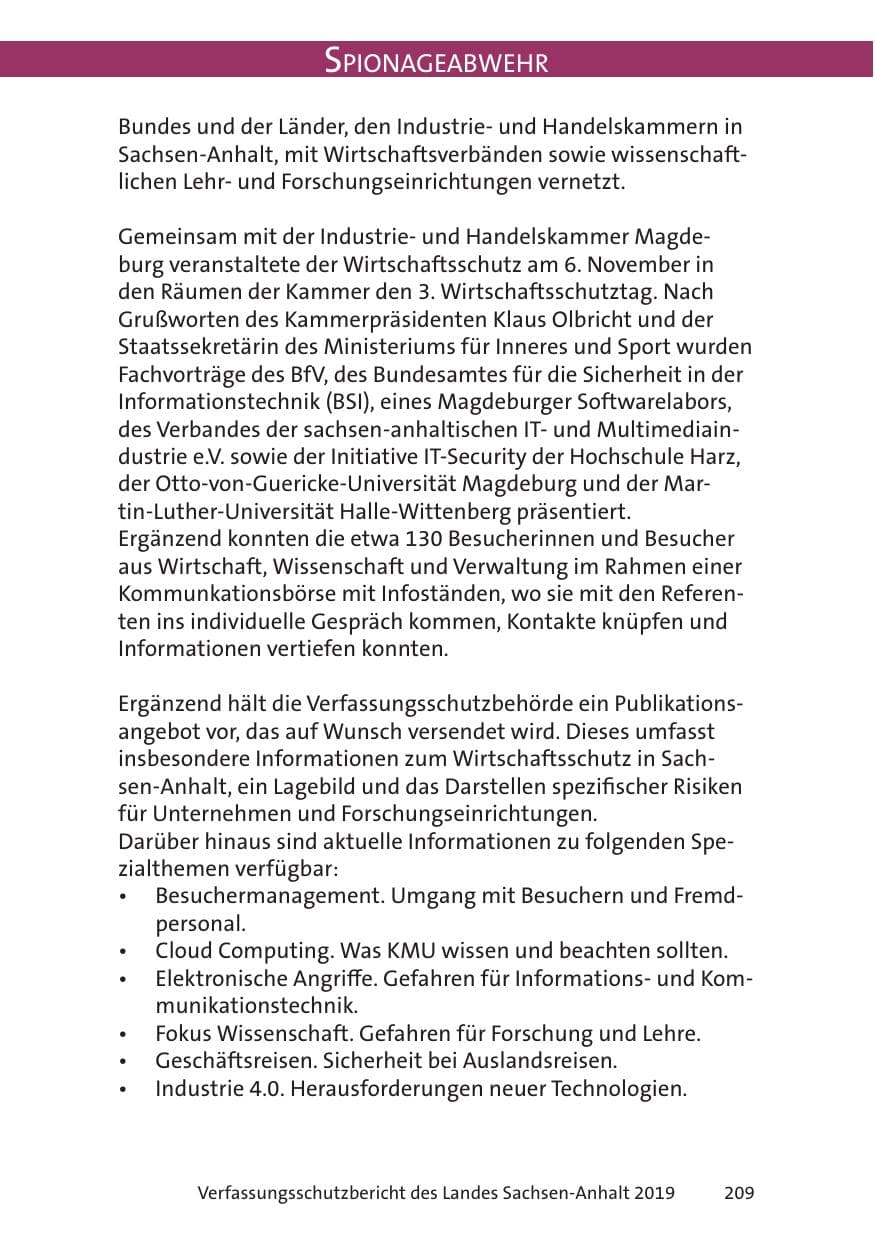 Seite 211 des Verfassungsschutzbericht 2019 Sachsen-Anhalt