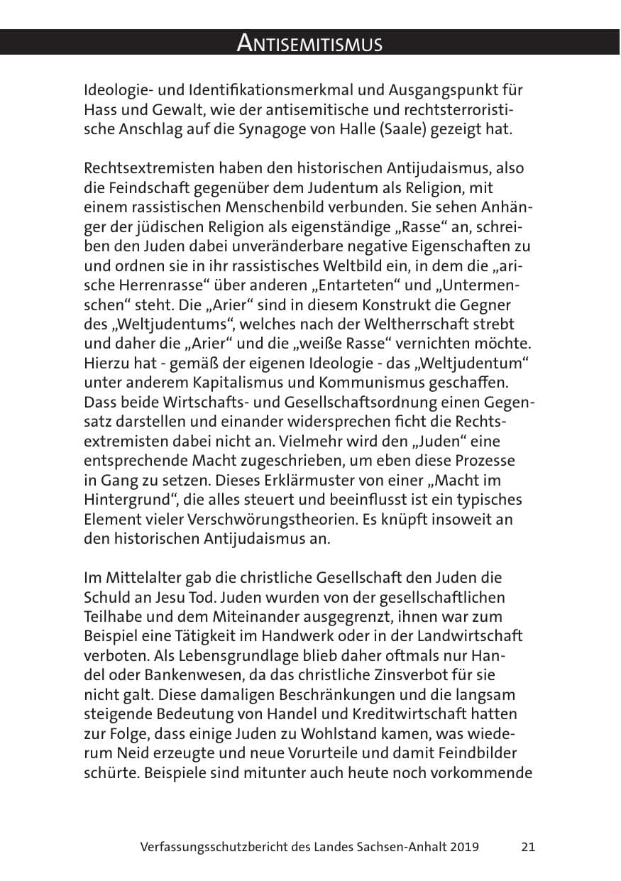 Seite 23 des Verfassungsschutzbericht 2019 Sachsen-Anhalt