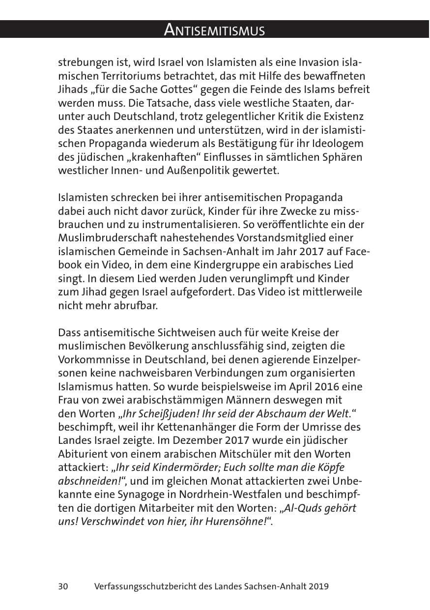 Seite 32 des Verfassungsschutzbericht 2019 Sachsen-Anhalt