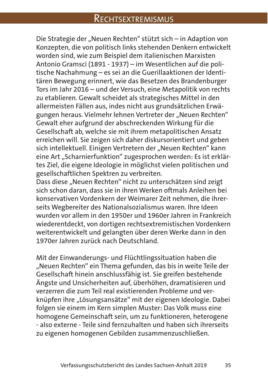Seite 37 des Verfassungsschutzbericht 2019 Sachsen-Anhalt